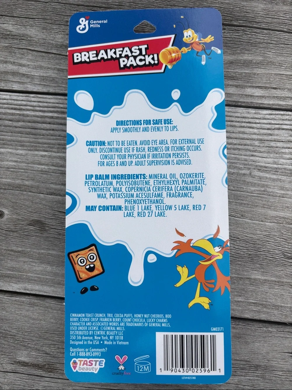 Breakfast Pack Flavored Lip Balm Set of 10 General Mills NWT
